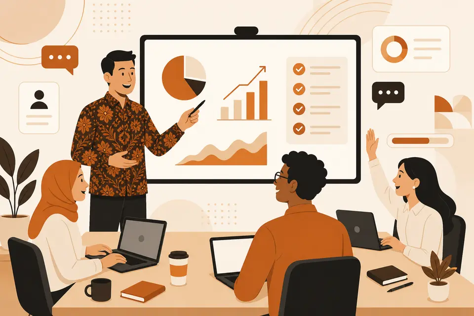 Sesi pelatihan tim bersama mentor Tangani Talenta